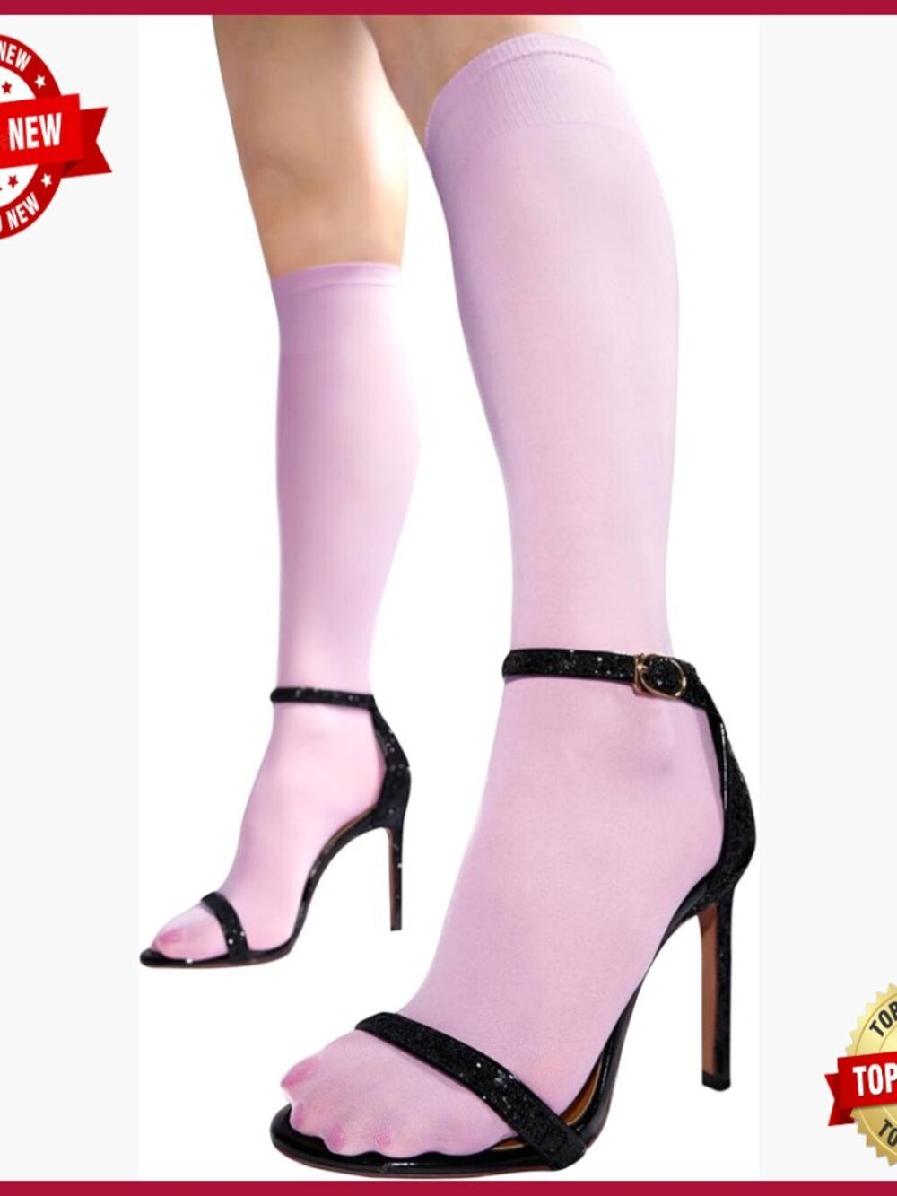Knee High Socks Opaque 40 Den Stay Up Nylon Women Trouser Socks